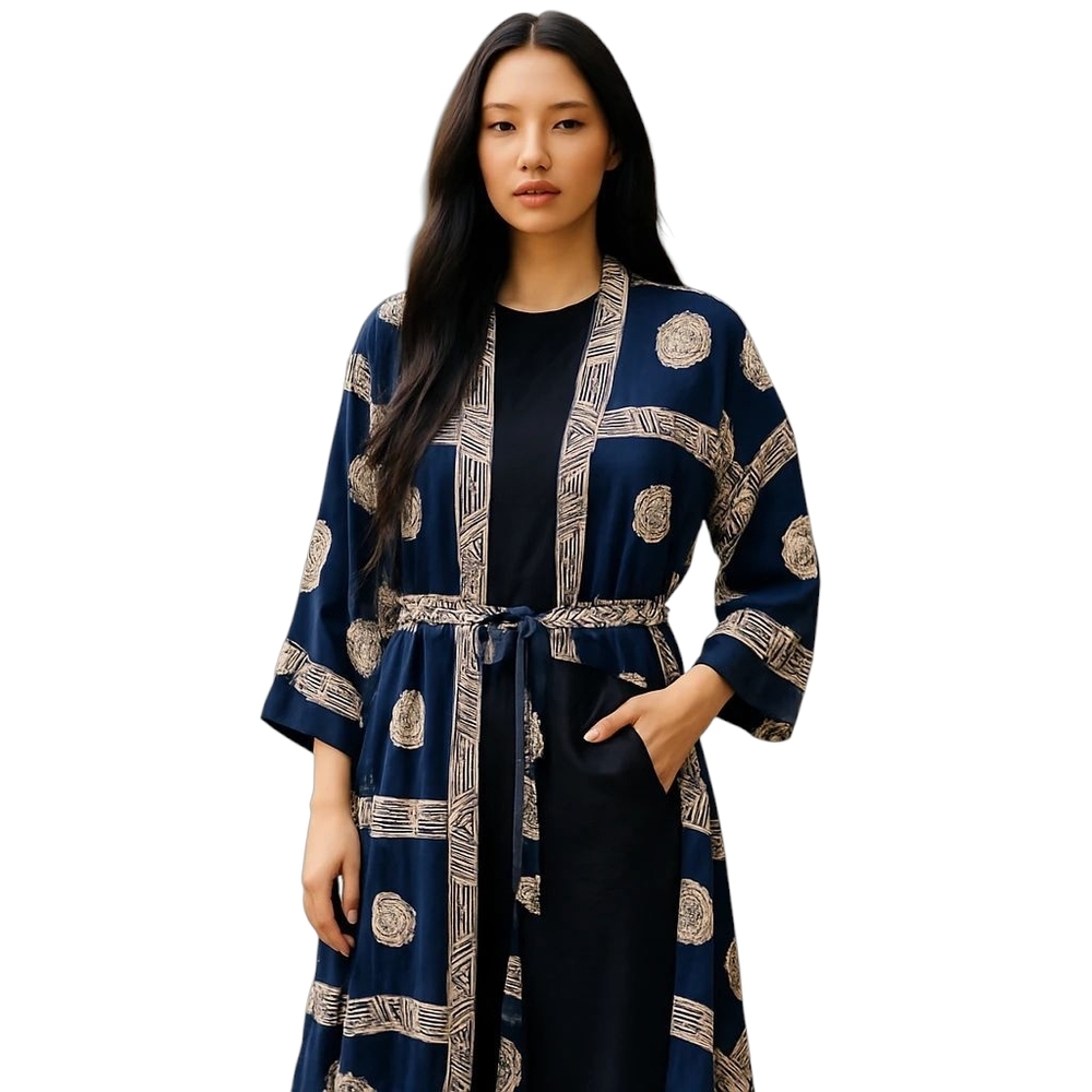 Vintage ASIAN CREATIONS Jacket Robe 24" ptp 100% Rayon